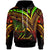 Cook Islands Hoodie Reggae Color Cross Style Unisex Black - Polynesian Pride