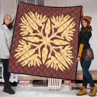 Hawaiian Royal Pattern Premium Quilt - Coral - A3 Style - AH - Polynesian Pride
