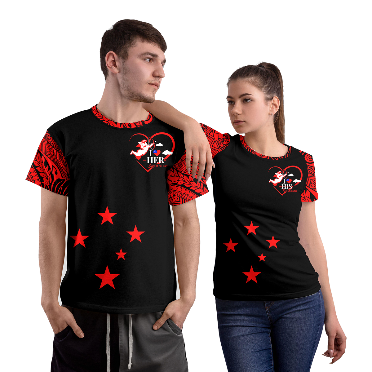 Samoa Valentine Day Couple T Shirt LT2 - Polynesian Pride