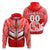 Custom Tonga Rugby Mate Maa Tonga Tapa Pattern Hoodie LT2 Zip Hoodie RED - Polynesian Pride