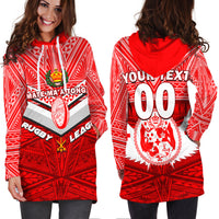 (Custom Personalised) Tonga Rugby Mate Ma'a Tonga Tapa Pattern Hoodie Dress - LT2 - Polynesian Pride