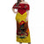 (Custom Personalised) Papua New Guinea Rugby Kumul Pride Off Shoulder Long Dress - LT2 Women YELLOW - Polynesian Pride