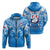 Custom Samoa Rugby Toa Samoa Blue Style Hoodie LT2 Zip Hoodie BLUE - Polynesian Pride