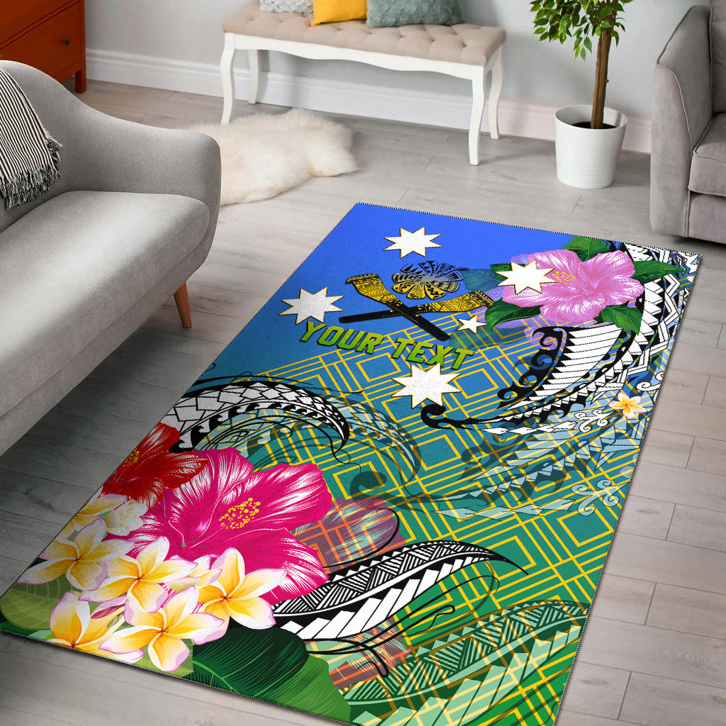 (Custom Personalised) South Sea Islanders Kanakas Hibiscus Polynesia Area Rug - LT2 - Polynesian Pride