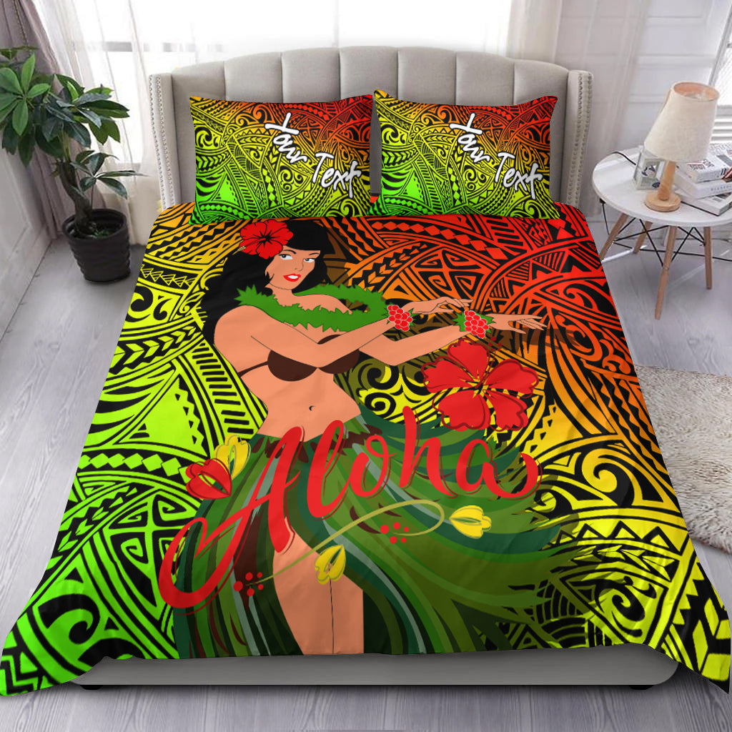 (Custom Personalised) Hawaii Hula Girl Reggae Bedding Set - LT2 - Polynesian Pride