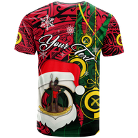 Custom Vanuatu Christmas Joyeux Nol Santas God Yumi T Shirt LT2 PURPLE - Polynesian Pride