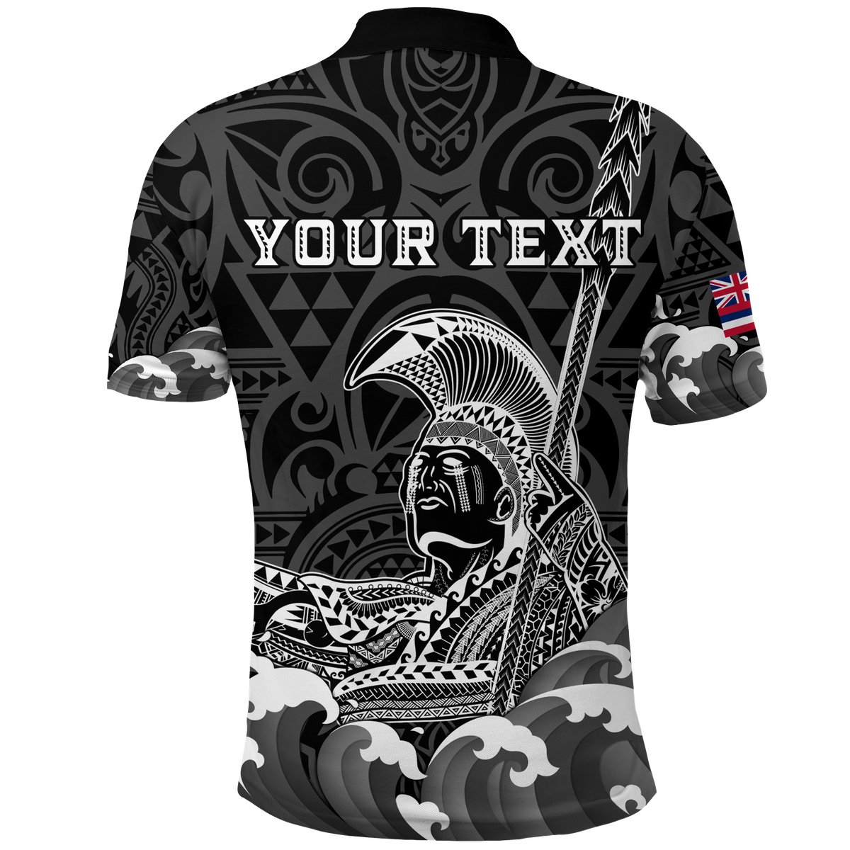 Custom Hawaii King Kamehameha Aloha Hawaii Nei Polo Shirt LT2 BLACK - Polynesian Pride
