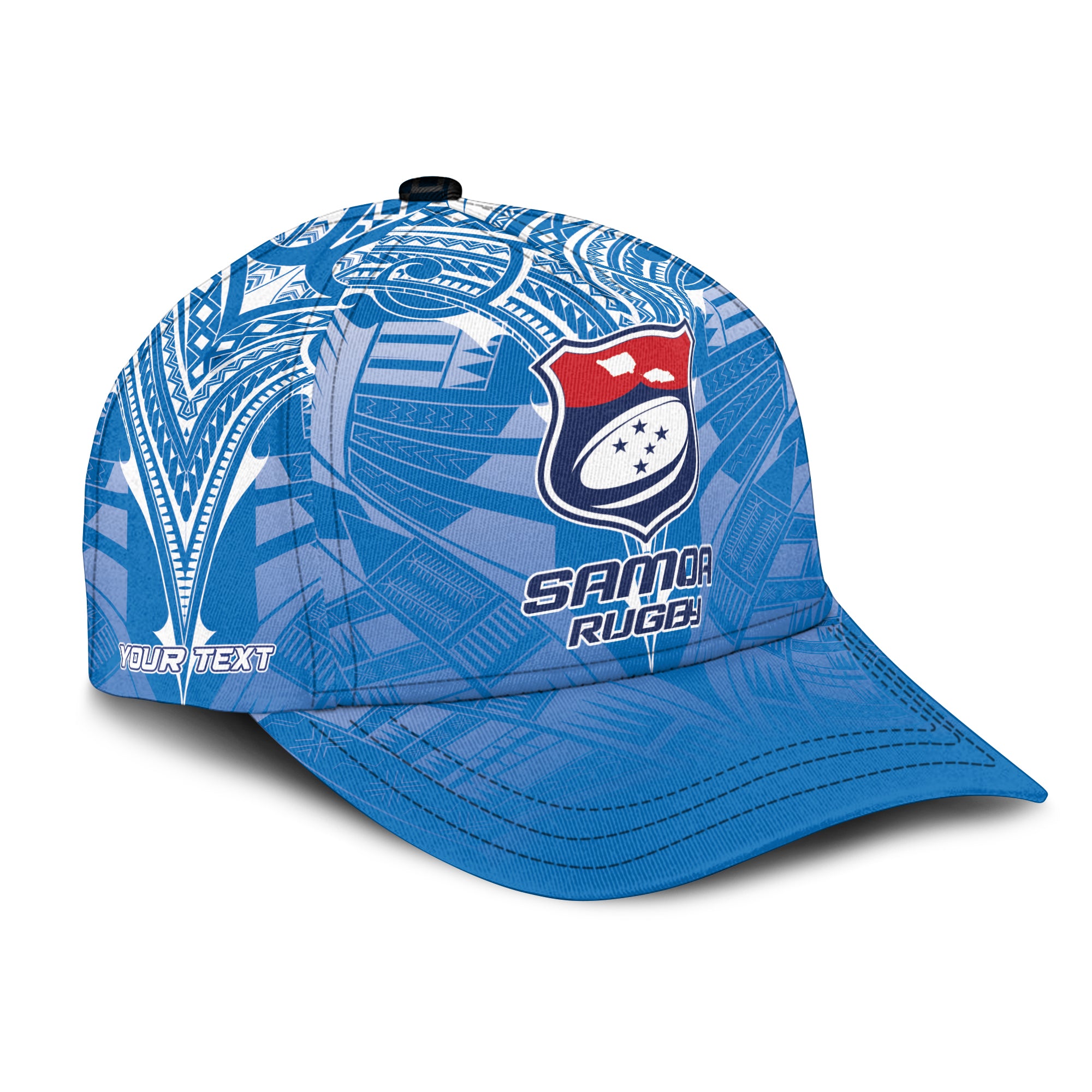 (Custom Personalised) Samoa Rugby Toa Samoa Blue Style Cap - LT2 Classic Cap Universal Fit BLUE - Polynesian Pride