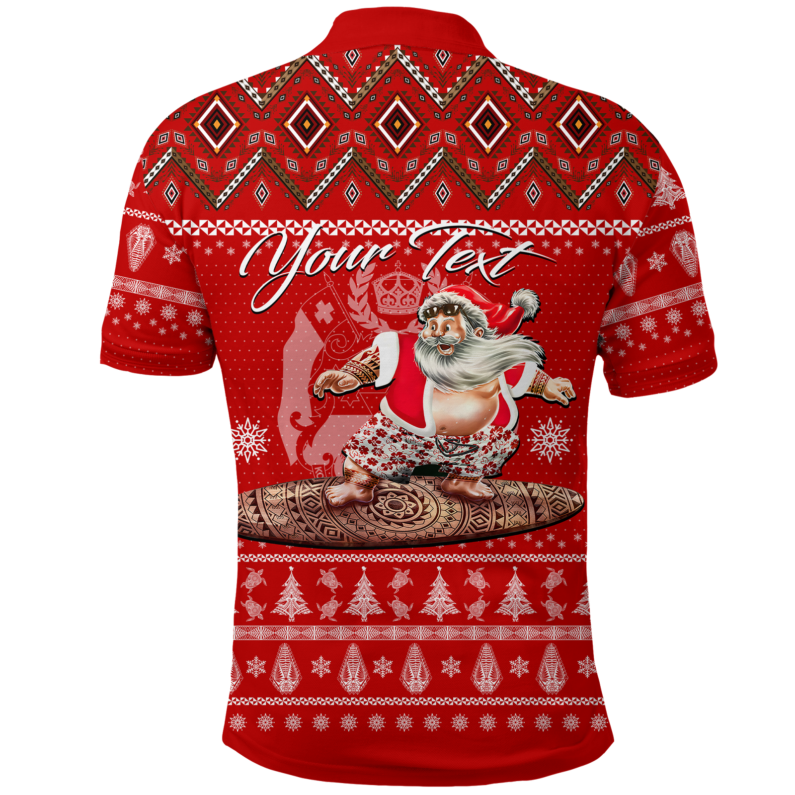 Custom Tonga Christmas Kilisimasi Fiefia Santas Polynesia Polo Shirt LT2 RED - Polynesian Pride