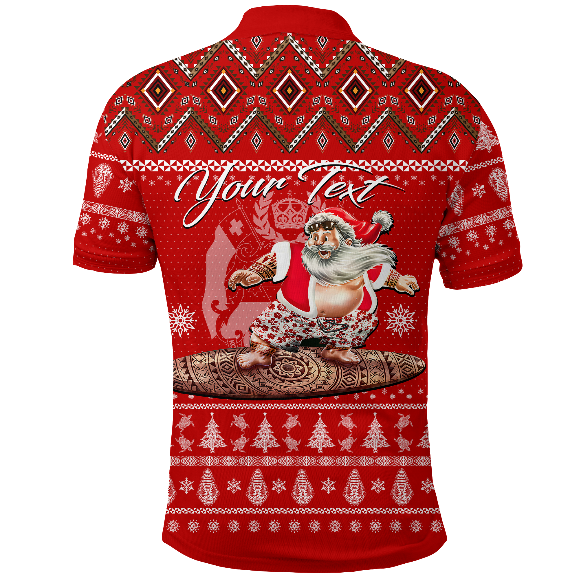 Custom Tonga Christmas Kilisimasi Fiefia Santas Polynesia Polo Shirt LT2 RED - Polynesian Pride