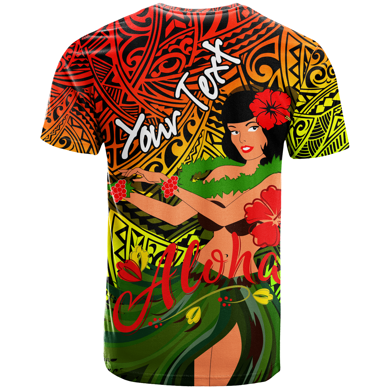 Custom Hawaii Hula Girl Reggae T Shirt LT2 REGGAE - Polynesian Pride