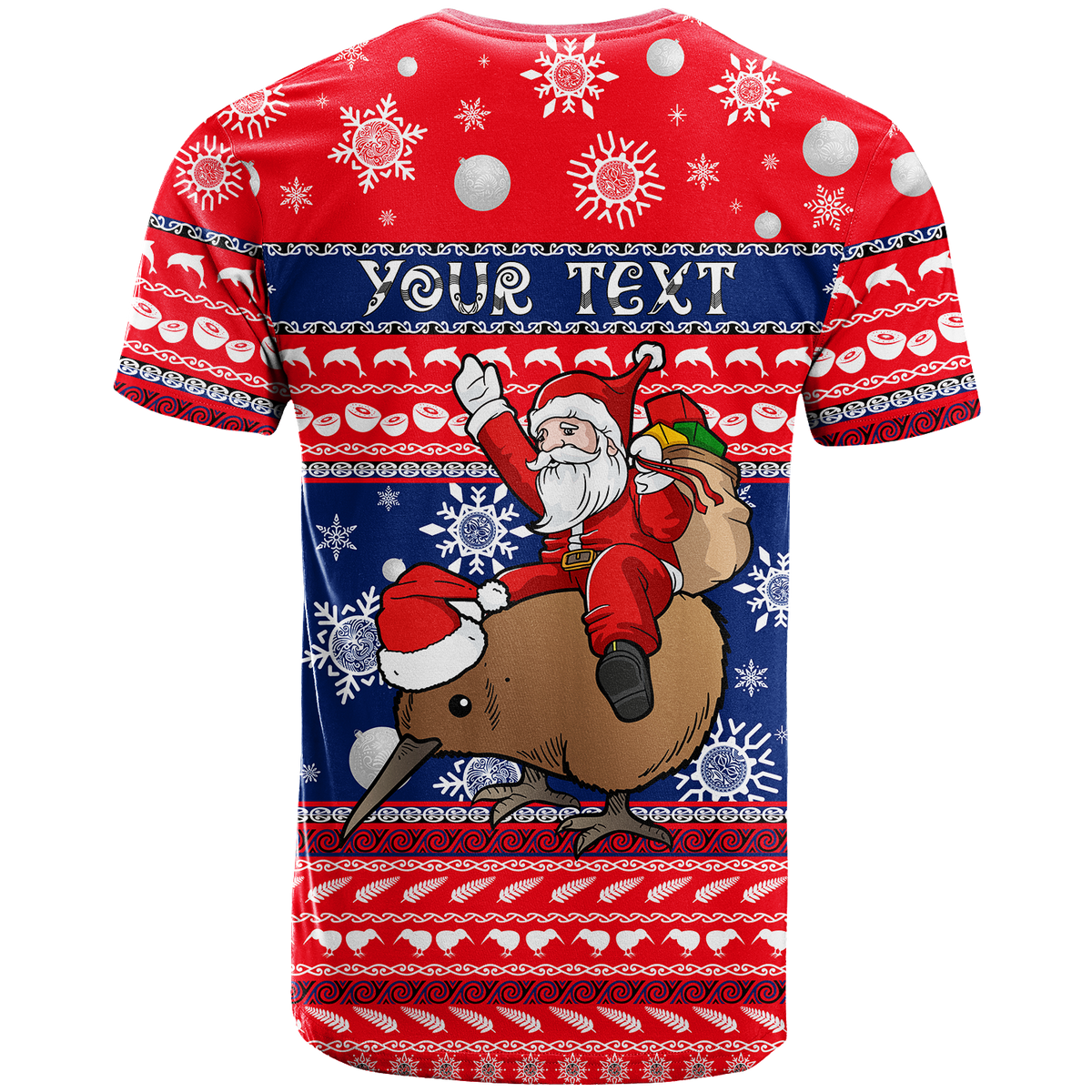 Custom New Zealand Maori Meri Kirihimete T Shirt LT2 Adult RED - Polynesian Pride