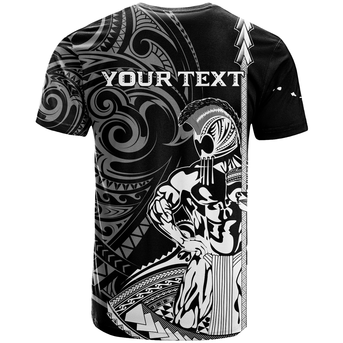 Custom Hawaii Ikaika Warrior T Shirt LT2 BLACK - Polynesian Pride