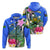 Custom South Sea Islanders Kanakas Hibiscus Polynesia Hoodie LT2 Zip Hoodie BLUE - Polynesian Pride