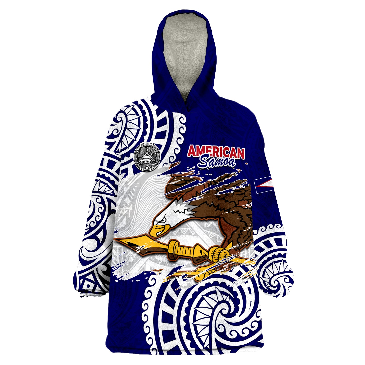 (Custom Personalised) American Samoa Independence Day Polynesian Special Version Wearable Blanket Hoodie LT14 Unisex One Size - Polynesian Pride