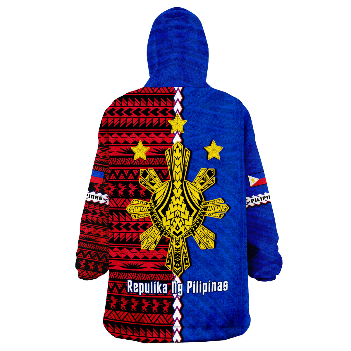 (Custom Personalised) Philippines Pilipinas Sun Mix Polynesian Pattern Wearable Blanket Hoodie LT14 - Polynesian Pride