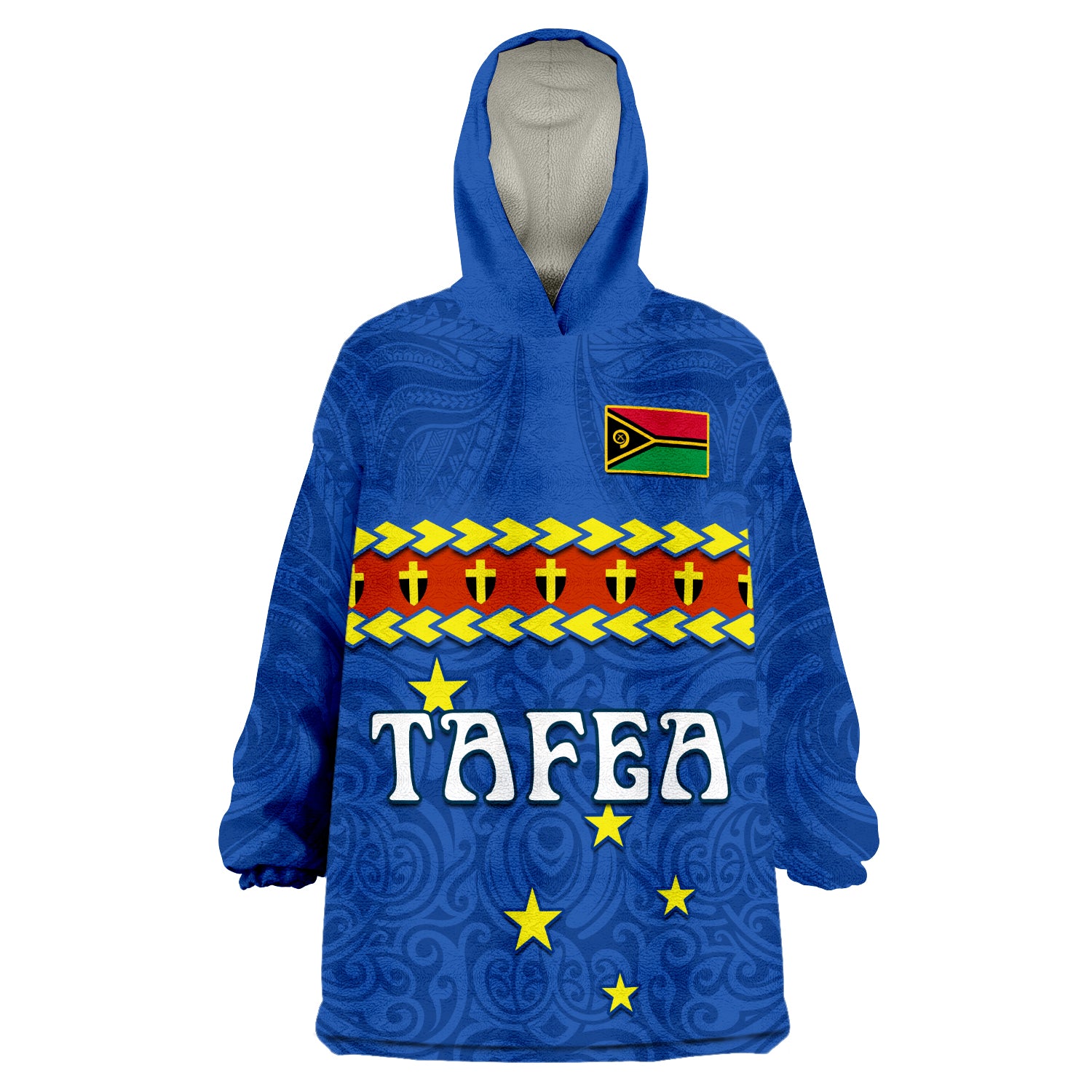 (Custom Personalised) Tafea Province Vanuatu Pig Tusk Polynesian Flag Style Wearable Blanket Hoodie LT14 Unisex One Size - Polynesian Pride