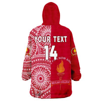 (Custom Text And Number) Beulah Tonga College Class Of Year Tongan Ngatu Pattern Wearable Blanket Hoodie LT14 - Polynesian Pride