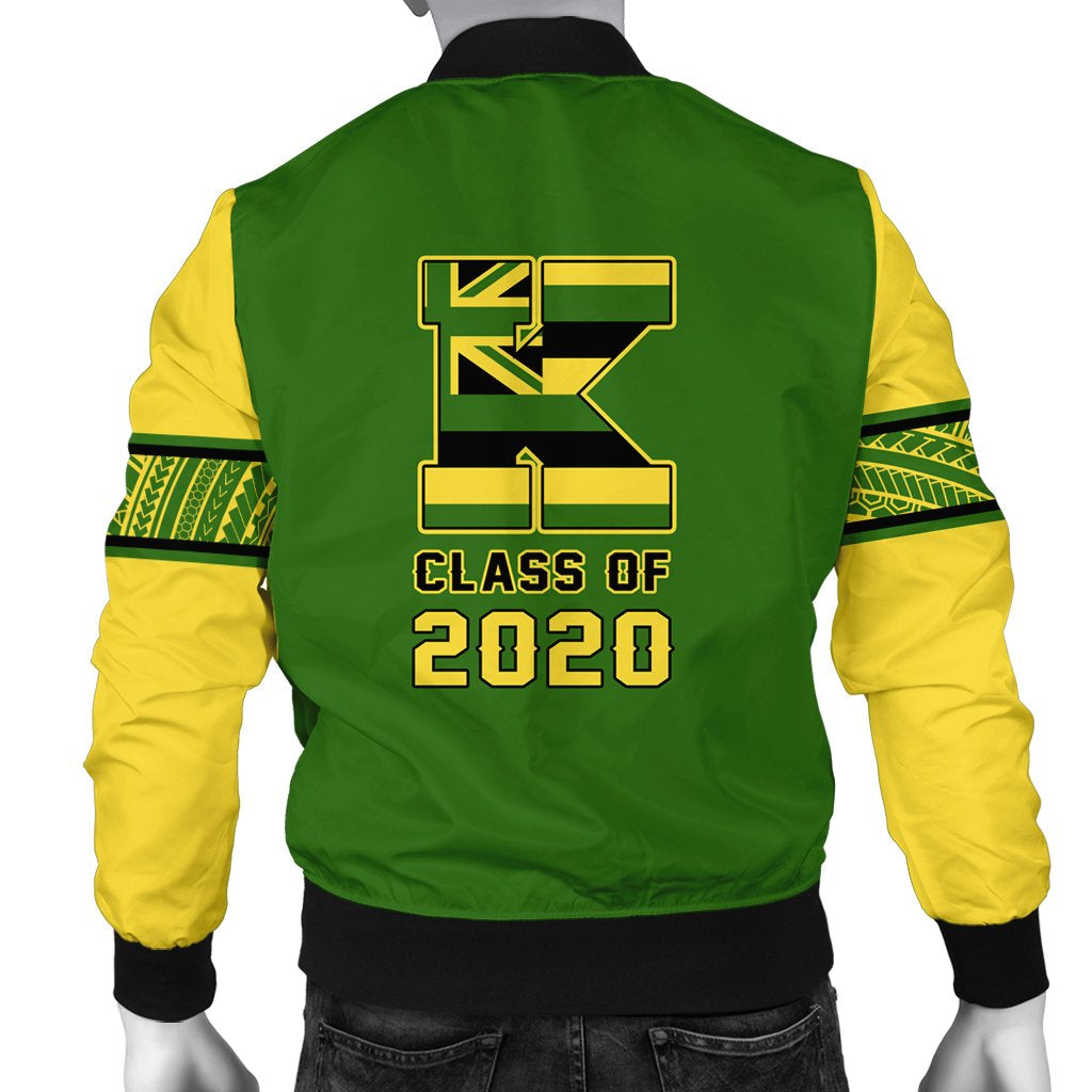 (Personalized) Hawaii Bomber Jacket - Kaimuki High Custom Your Class Bomber Jacket AH - Polynesian Pride