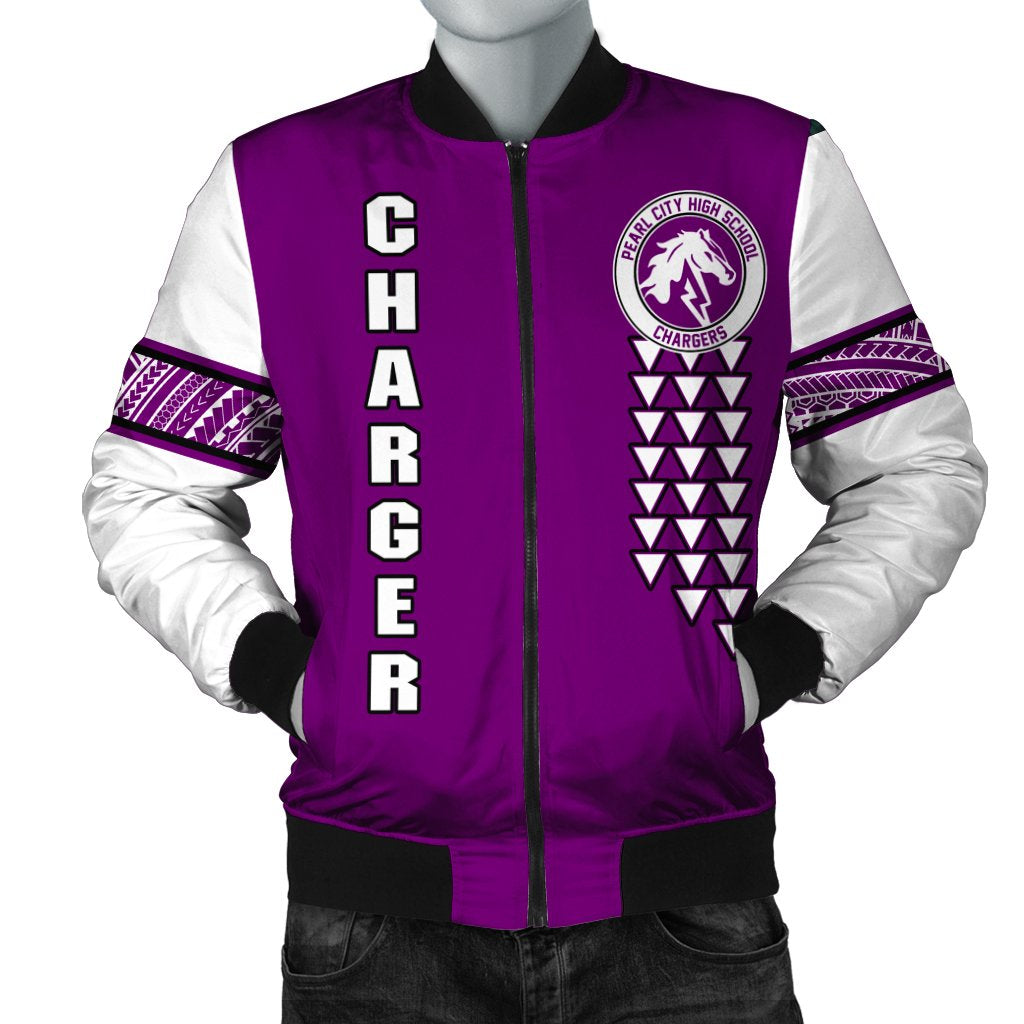 (Personalized) Hawaii Bomber Jacket - Pearl City High Custom Your Class Bomber Jacket AH Purple Unisex - Polynesian Pride