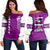 (Personalised) Hawaii - Pearl City High Custom Your Class Women's Off Shoulder Sweatshirt AH Purple - Polynesian Pride