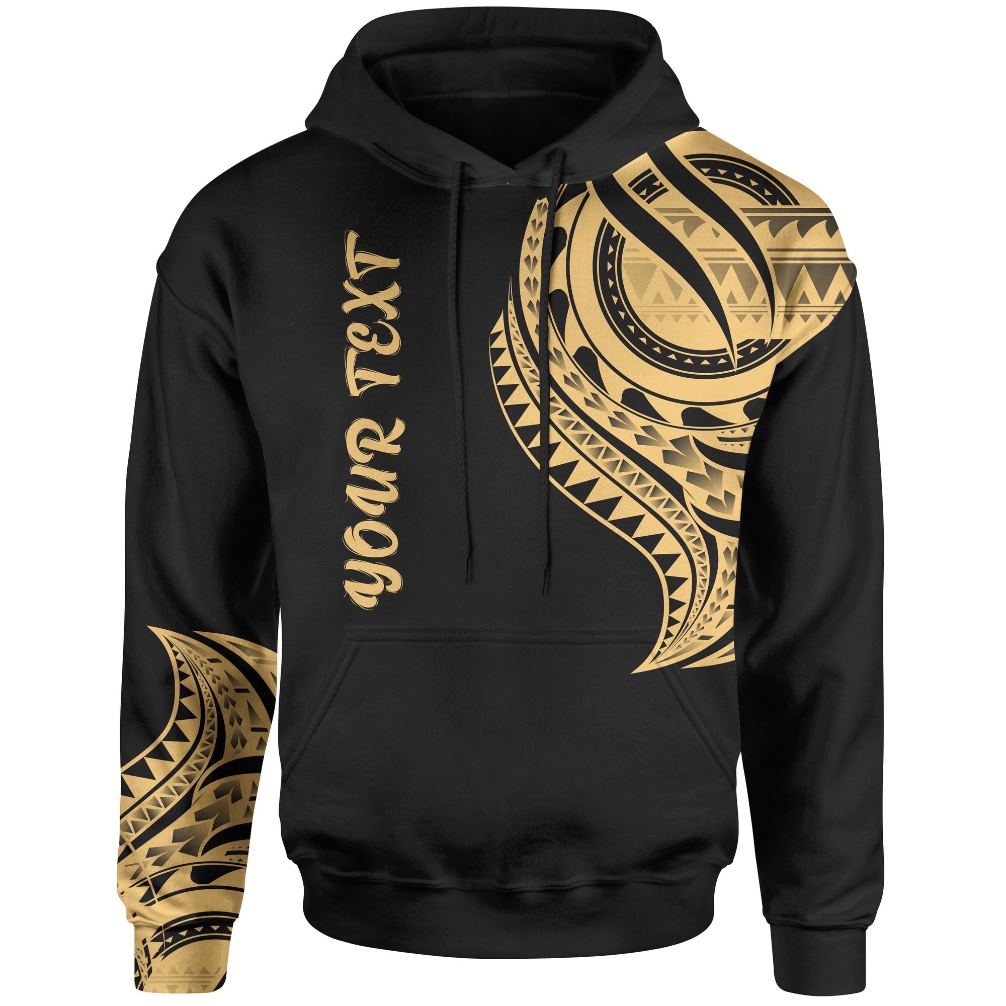 Solomon Islands Custom Hoodie Solomon Islands Tatau Gold Patterns Unisex Black - Polynesian Pride