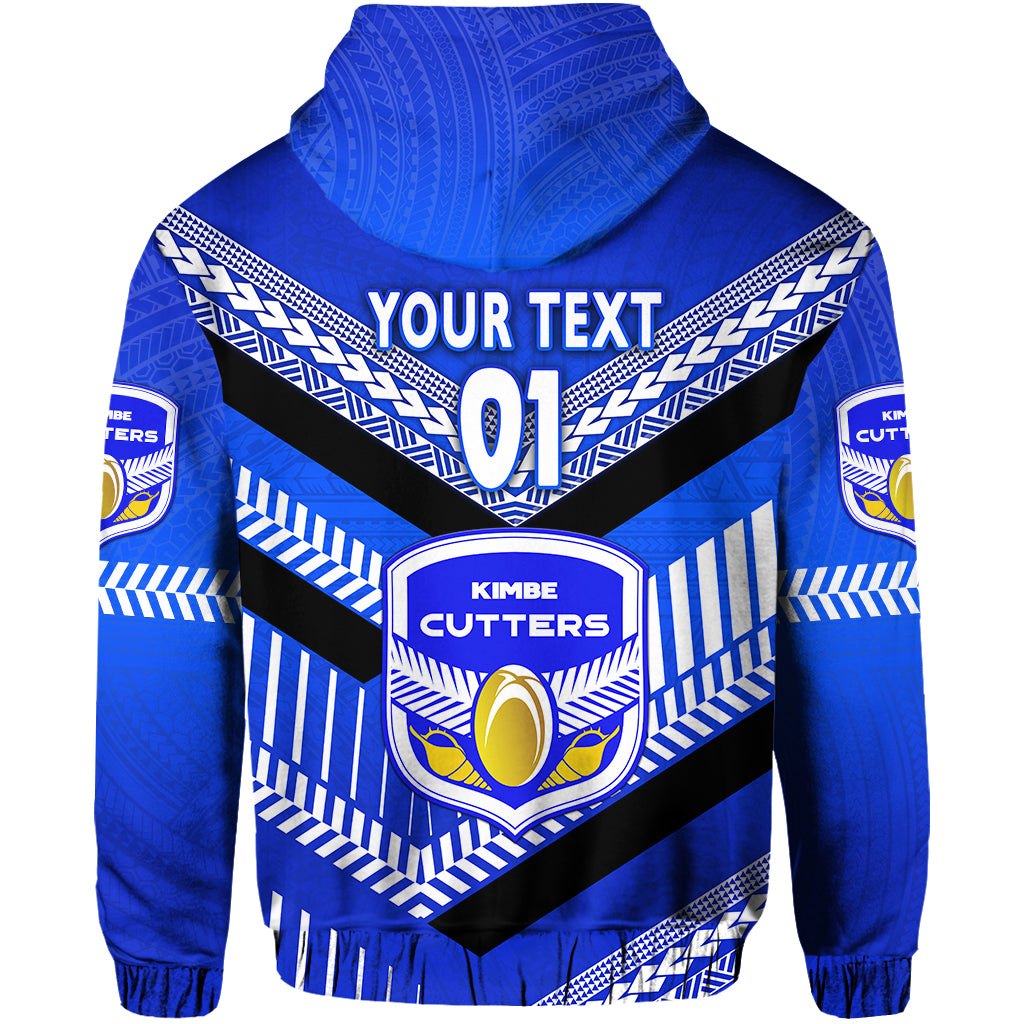 Custom Papua New Guinea Kimbe Cutters Zip Hoodie Rugby Blue, Custom Text and Number LT8 - Polynesian Pride