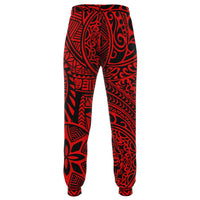 Polynesian Hawaiian Style Tribal Tattoo Red Joggers - Polynesian Pride
