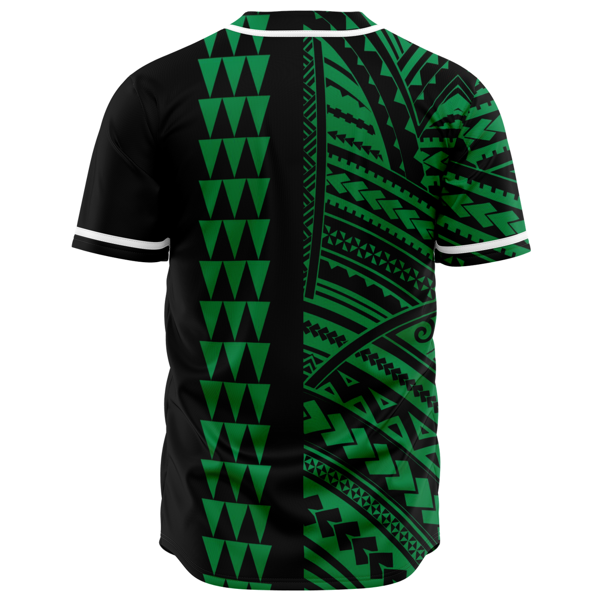 Hawaii Polynesian Kakau Baseball Jersey V.5 - Freestyle - Green - Polynesian Pride