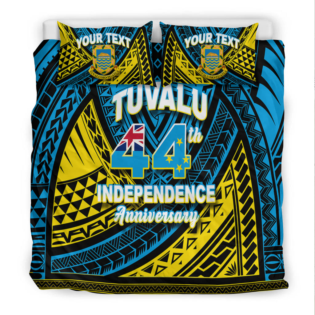 (Custom Personalised) Tuvalu Bedding Set 44th Independence Anniversary - Tribal Pattern - LT12 - Polynesian Pride