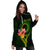 Cook Islands Polynesian Custom Personalised Hoodie Dress - Floral With Seal Flag Color - Polynesian Pride