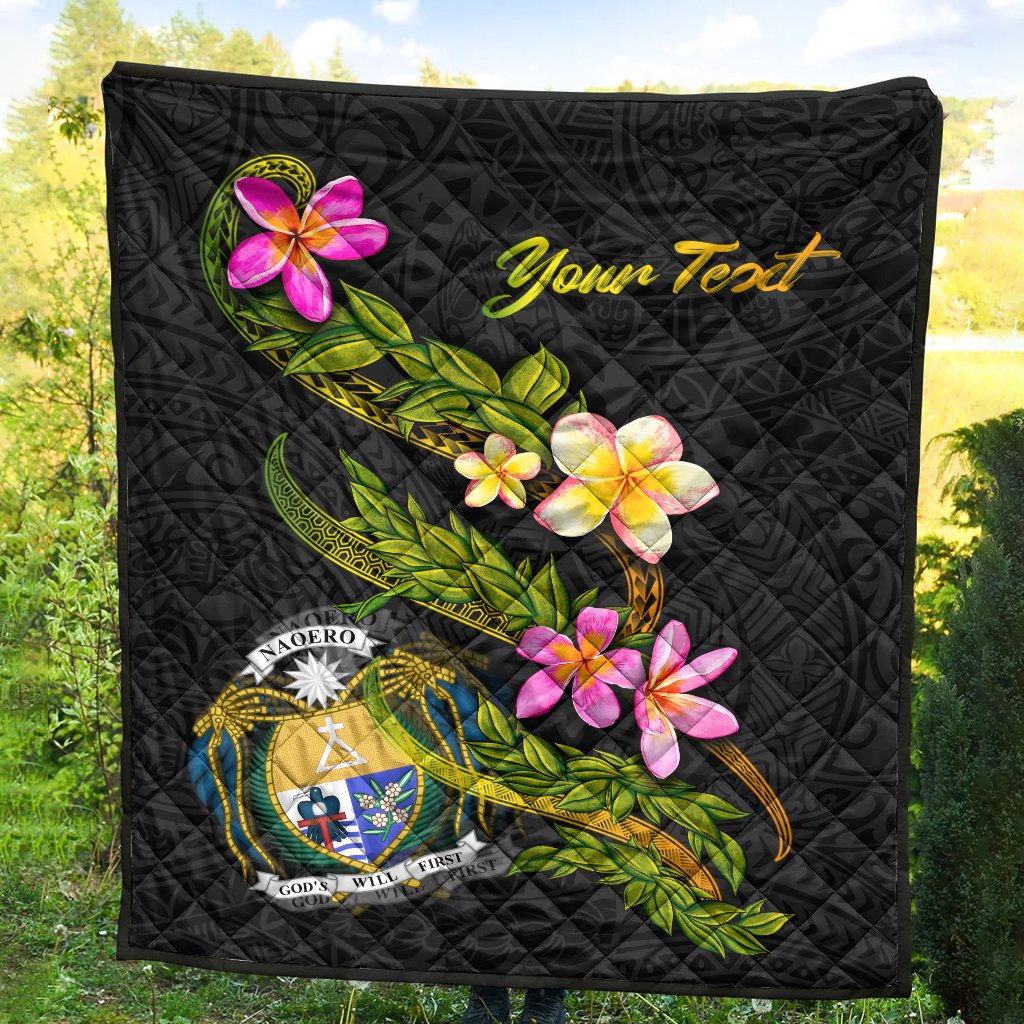 Nauru Polynesian Custom Personalised Quilt - Plumeria Tribal - Polynesian Pride