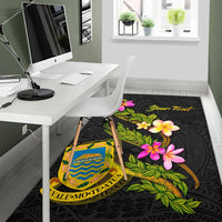 Tuvalu Polynesian Custom Personalised Area Rug - Plumeria Tribal - Polynesian Pride
