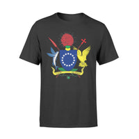 Cook Islands T Shirt Polynesian Coat of Arm Unisex Black - Polynesian Pride
