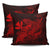 Hula Girl Hibiscus Kanaka Poly Pillow Covers - Red 18'' x 18'' Set Of 2 Red - Polynesian Pride