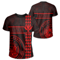 Hawaii Coat of Arms Kanaka Polynesian T Shirt Red Unisex Red - Polynesian Pride