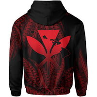 Hawaii King Polynesian Hoodie (Zip up) Durk Style Red - Polynesian Pride