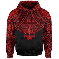 Polynesian Skull Hawaii Hoodie Red Circle Style - Polynesian Pride