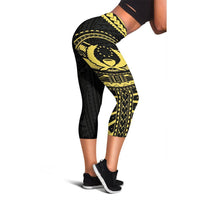 Pohnpei Rising Capris (Gold) A6 Women Gold - Polynesian Pride