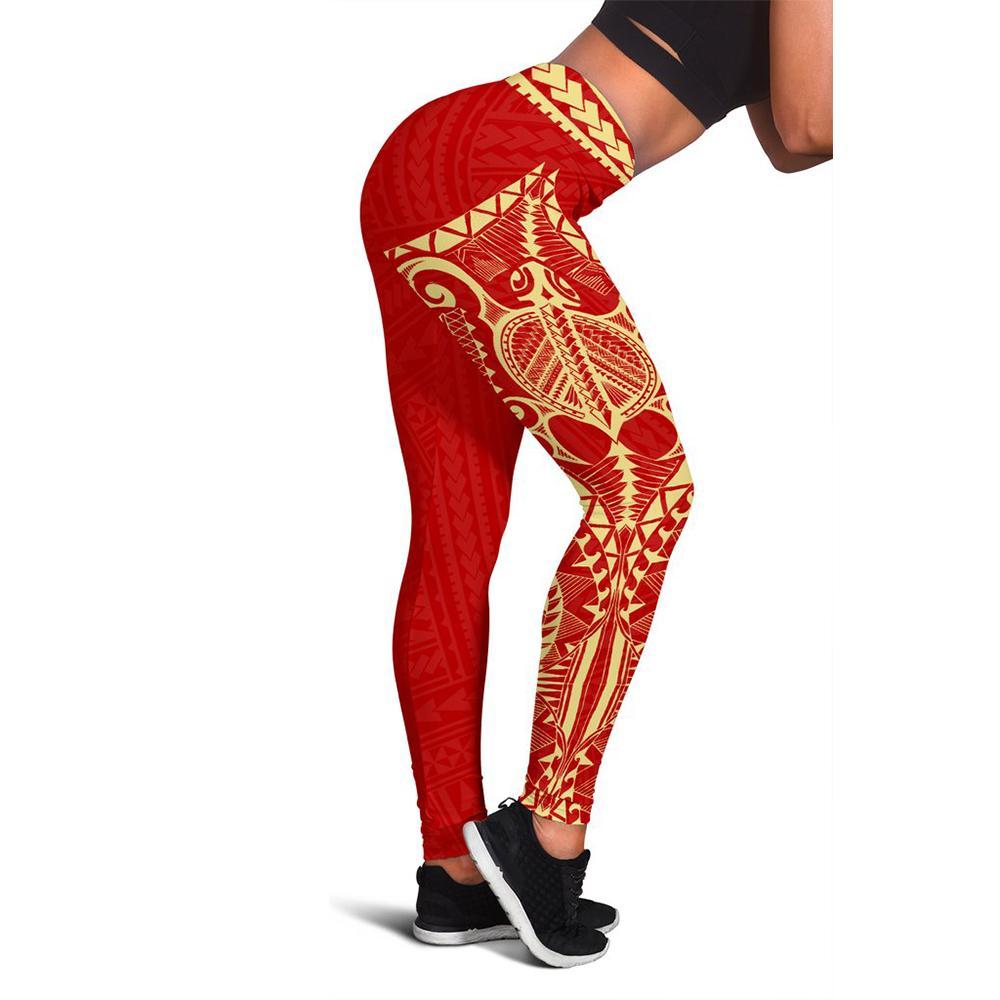 Neo Polynesian 3rd Leggings (Red) A6 Red - Polynesian Pride