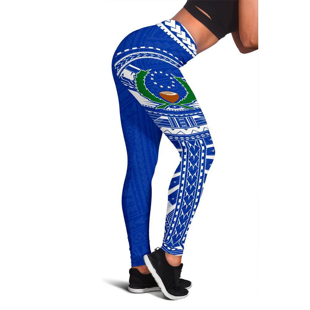 Neo Pohnpei Leggings (Blue) A6 Blue - Polynesian Pride