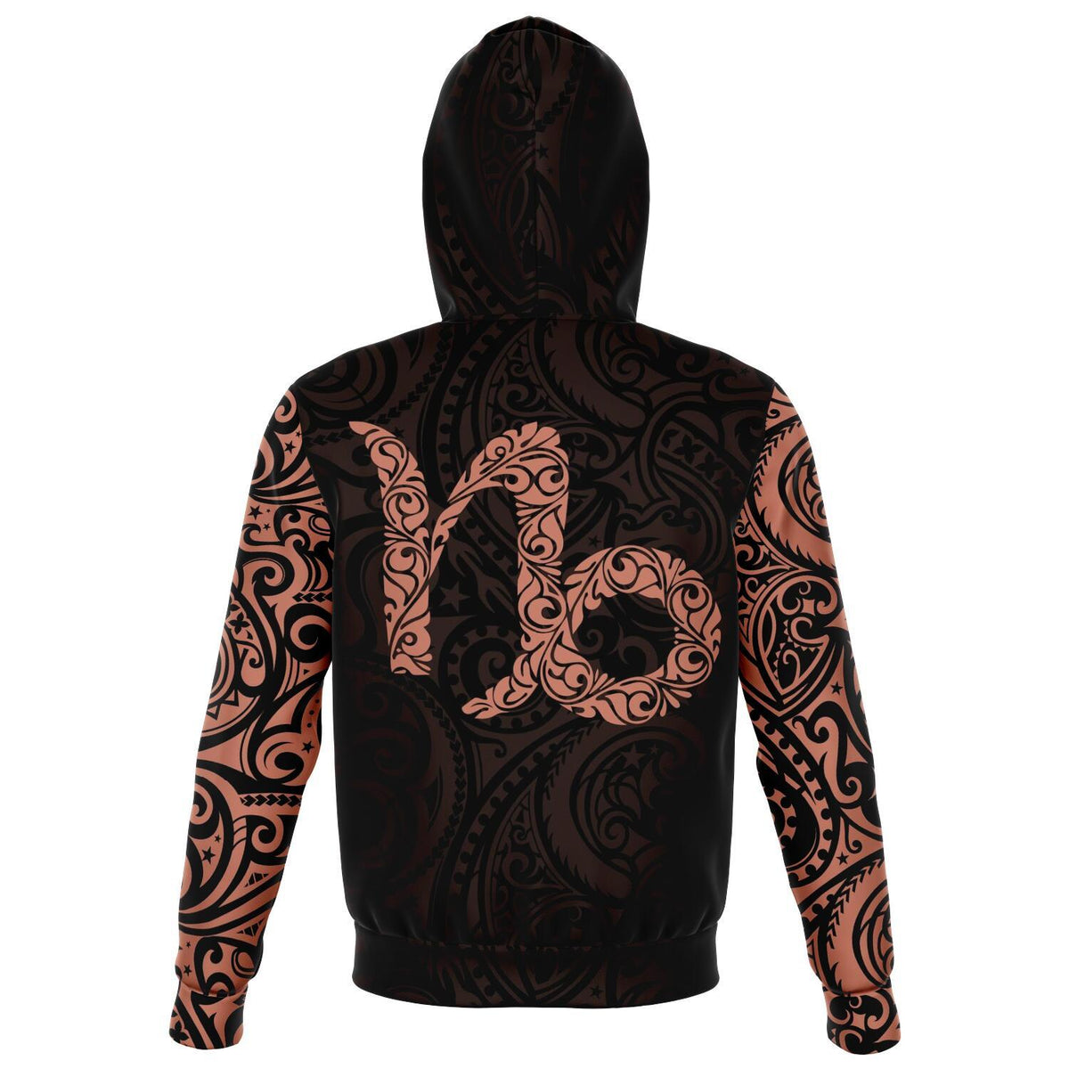 Capricorn Zodiac Zip Hoodie Aotearoa Maori Tattoo - Polynesian Pride