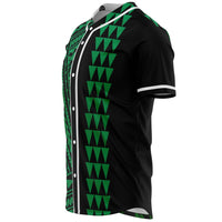 Hawaii Polynesian Kakau Baseball Jersey V.3 - Freestyle - Green - Polynesian Pride