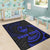 Guam Polynesian Custom Personalised Area Rug - Blue Tribal Wave - Polynesian Pride