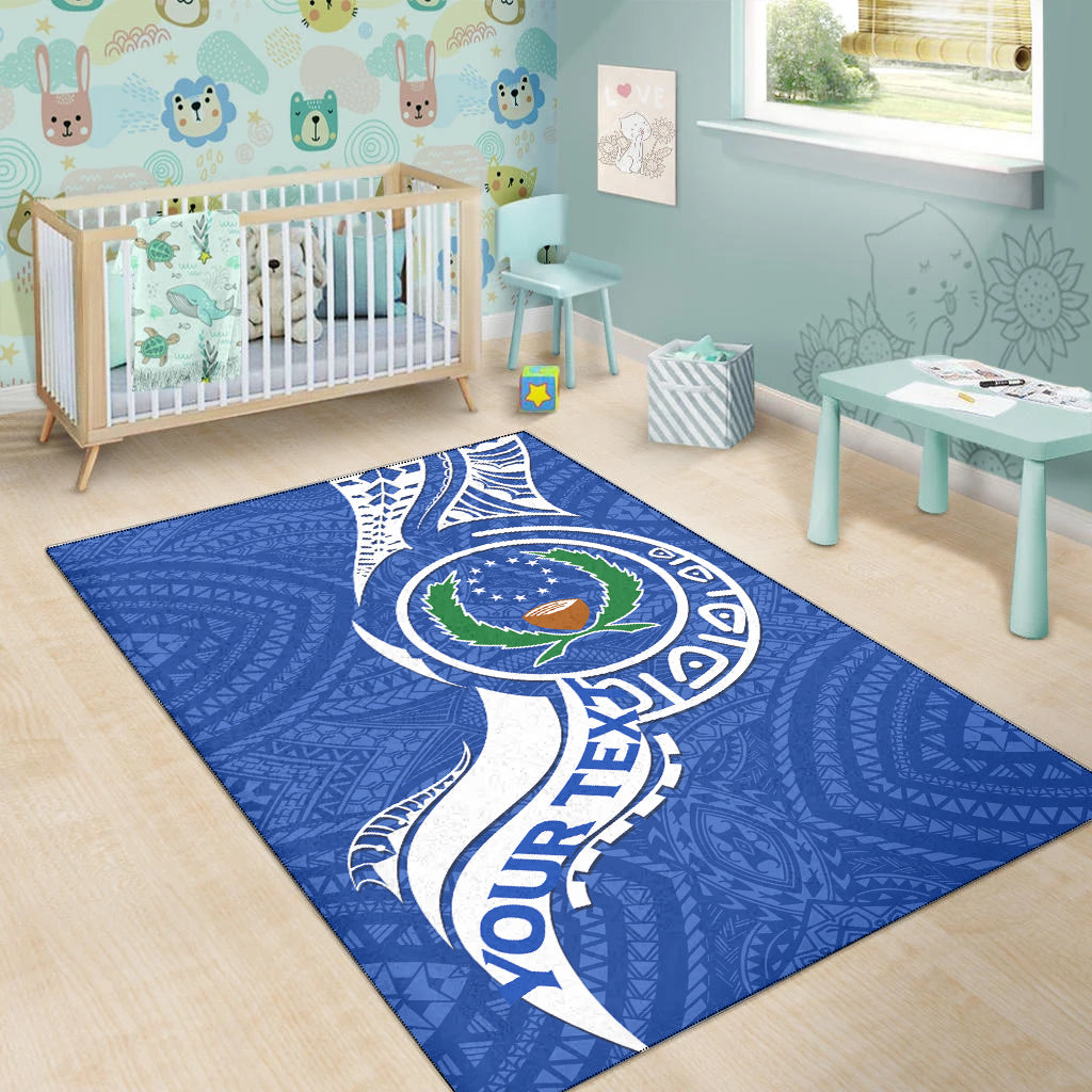 (Custom Personalised) Pohnpei Area Rug - Micronesia Pride Blue - LT12 - Polynesian Pride