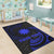 Nauru Polynesian Custom Personalised Area Rug - Blue Tribal Wave - Polynesian Pride