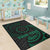 Cook Islands Polynesian Custom Personalised Area Rug - Green Tribal Wave - Polynesian Pride