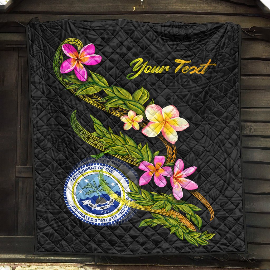 Federated States Of Micronesia Polynesian Custom Personalised Quilt - Plumeria Tribal - Polynesian Pride