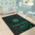 Nauru Polynesian Custom Personalised Area Rug - Green Tribal Wave - Polynesian Pride