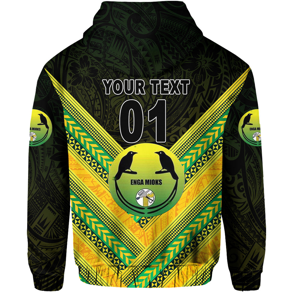 Custom Papua New Guinea Enga Mioks Hoodie Rugby Original Style Black, Custom Text and Number LT8 - Polynesian Pride